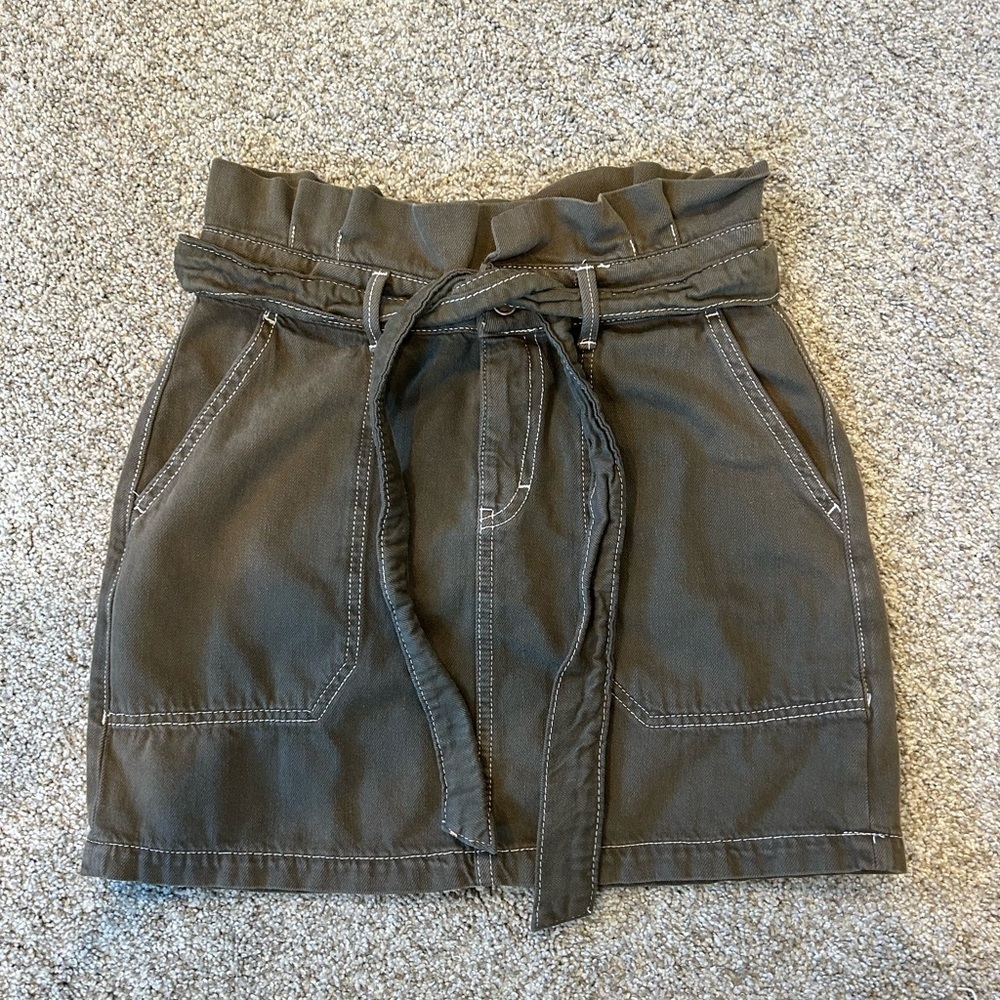 Free People Splendor in the Grass Paper Bag Waist Skirt. Utility. Gorpcore. EUC - Picture 2 of 11